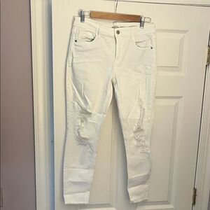 Old Navy Women's White Rockstar Super Skinny Ankle Jeans